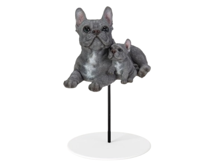 Blue French Bulldog with Pup Plant Pal by Vivid Arts