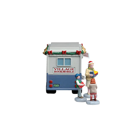 Bookmobile, Set of 4 Lemax Christmas Village Table Accent Lemax