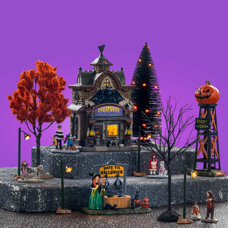 CREATURES OF THE NIGHT PET SHOP SET Lemax Spooky Town