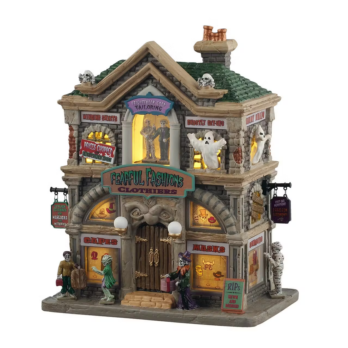 Fearful Fashions Clothiers Incl. Adaptor 100 Ma (Black) Lemax Spooky Town Illuminated Building