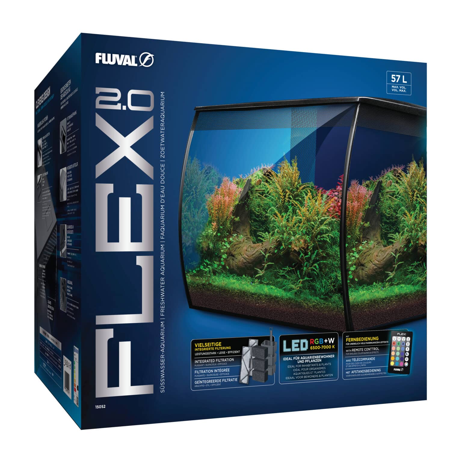 最終値下げFLUVAL FLEX FRESHWATER KIT Fluval Flex 2.0 57L Aquarium Black - Swallow Aquatics