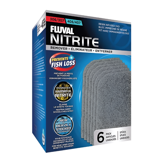 Fluval Nitrite Remover for 306/406, 307/407 Canister Filter, 6-Pack
