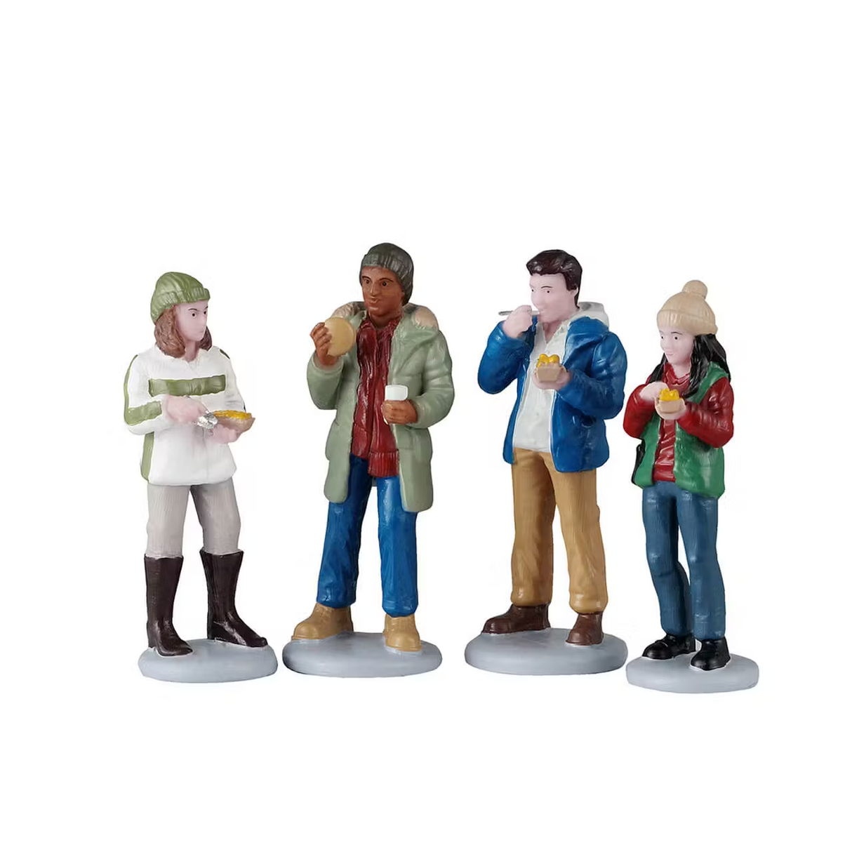 Food Truck Patrons Set Of 4 Lemax Christmas Village Figurine