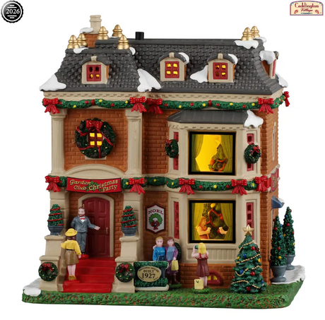 Garden Club Christmas Party Lemax Christmas Village Illuminated Building Lemax