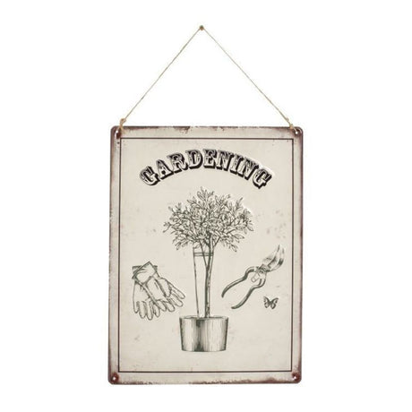 Gardening Embossed Metal Sign La Hacienda