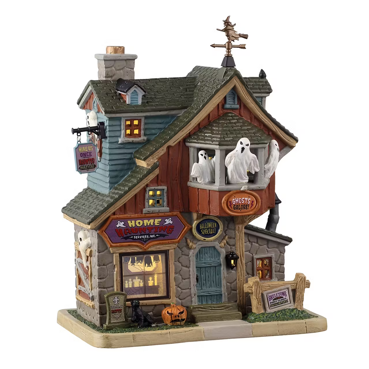 Home Haunting Service with Adaptor (Black) Lemax Spooky Town Illuminated Building