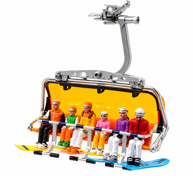 Jägerndorfer 6-Piece Sitting Snowboarders Set – 1:32 Scale Miniature Figures for Cable Cars & Chairlifts Jagerndorfer