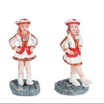 Luville Collectables Carnival Dancer Girls Figurines – Set of 2 – 5 cm Miniature Village Figures LuVille