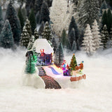 Luville Collectables LED Village House – Battery Operated Christmas Village Scene – 20 x 14 x 15 cm LuVille