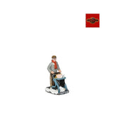 Luville Collectables Old Man with Walker – 7 cm Miniature Village Figure LuVille
