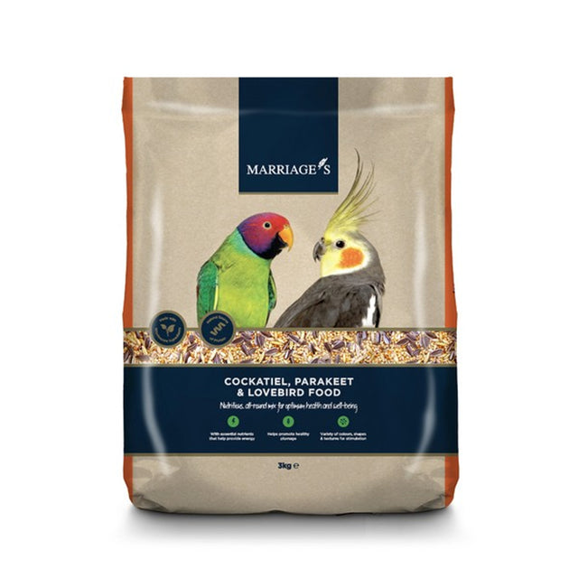 Marriage's Cockatiel Parakeet Lovebirds Food 3kg Marriages