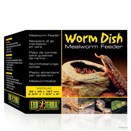 Exo Terra Mealworm Feeder Dish – Escape-Proof Feeding Bowl for Reptiles Exo Terra