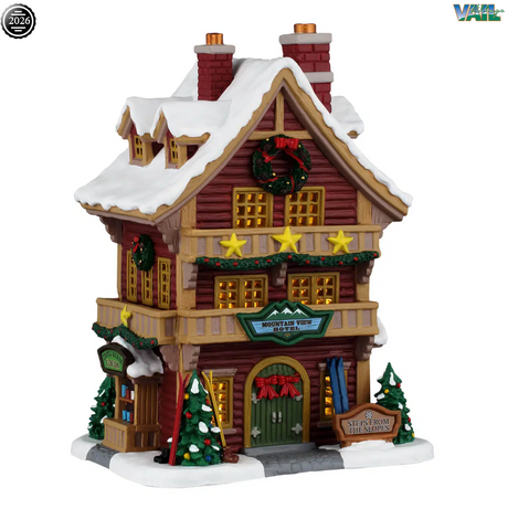 Mountain View Hotel Lemax Christmas Village Illuminated Building Lemax