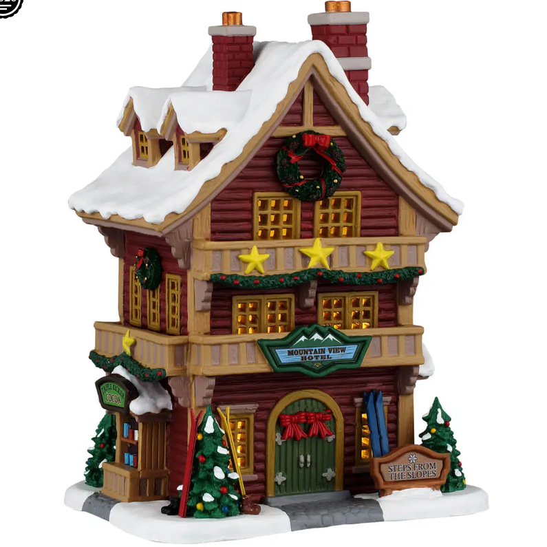 Mountain View Hotel Lemax Christmas Village Illuminated Building Lemax Christmas Village