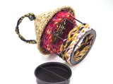 Munja and Reclaimed Fabric Eco Hanging Bird Feeder - Medium