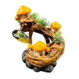 Mushroom Houses on Branch Aquarium Ornament
