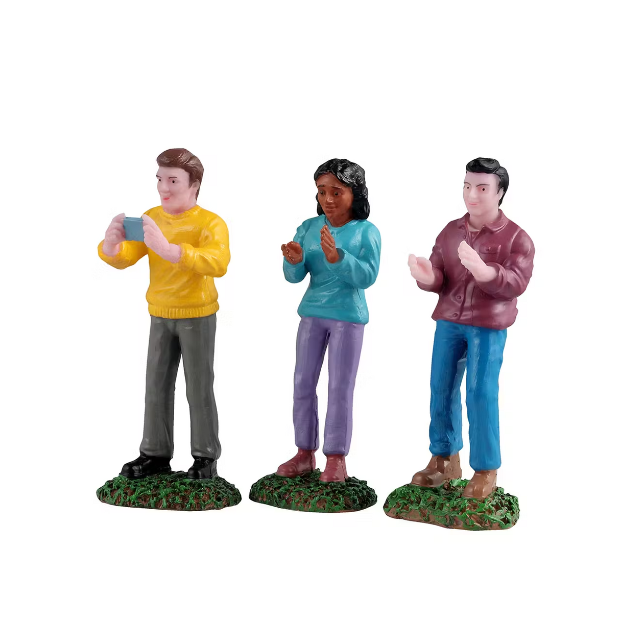 Music Festival Fans Set Of 3 Lemax Christmas Village Figurine