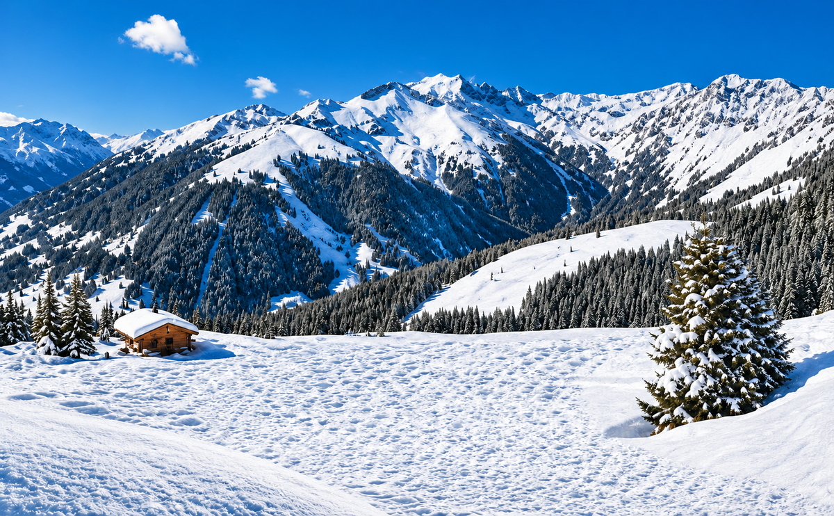 My Village Cloth Background – Winter Sport (150 × 75 cm) – Lightweight Fabric Backdrop | MYP33 Mill Race Garden Centre