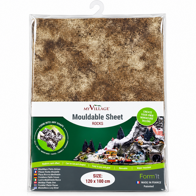 My Village Form-It Mouldable Sheet Utah – Flexible 3D Rock & Mountain Landscape Foil (120 cm × 100 cm) – FI015 Mill Race Garden Centre