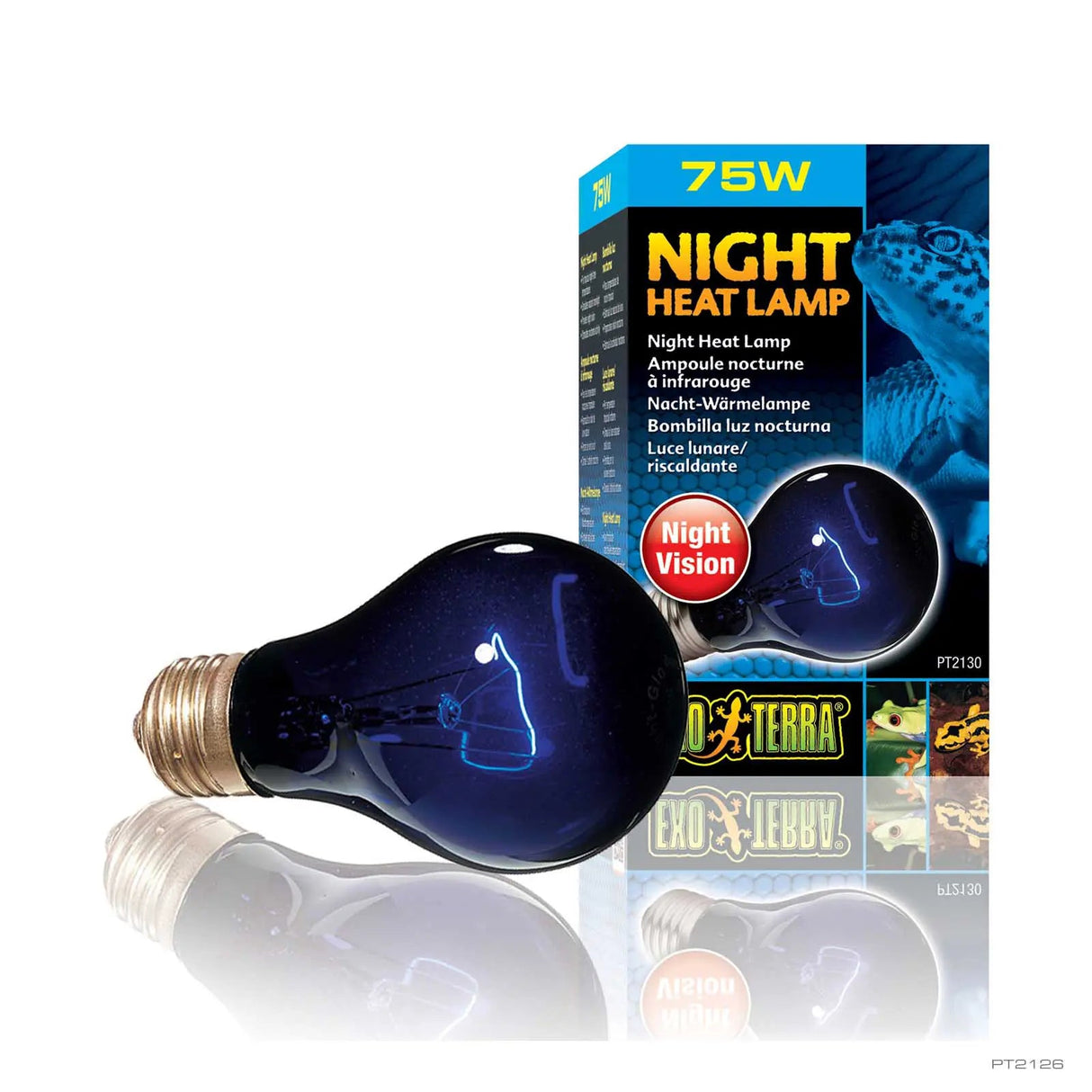 Exo Terra Night Glo Neodymium Moonlight Lamp A19 75W Exo Terra