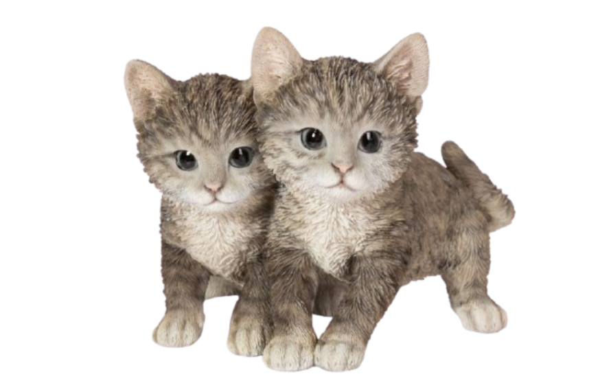 Playful Tabby Kittens Real Life Resin Ornament by Vivid Arts