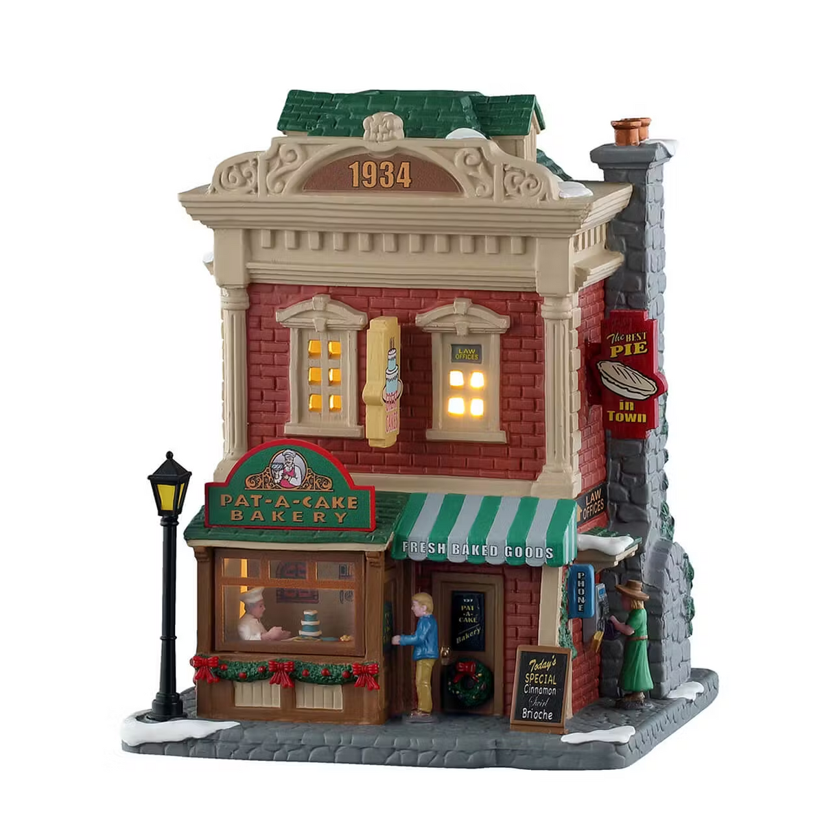 Pat-A-Cake Bakery Incl. Adaptor 100 Ma (White) Lemax Christmas Village Illuminated Building