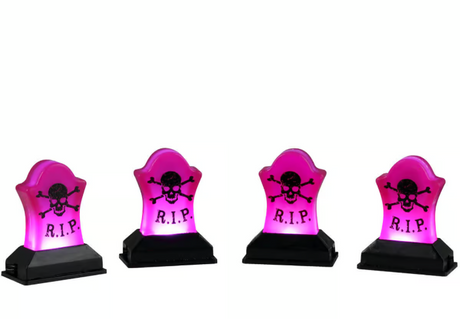 Pathway Lights, Set Of 4, B/O (4.5V) Lemax Spooky Town Accessories Lemax Spooky Town