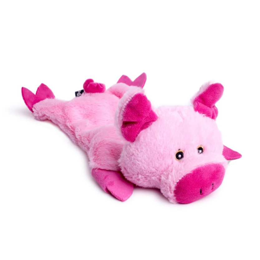 Petface Buddies Crinkle Flat Pig Plush Dog Toy