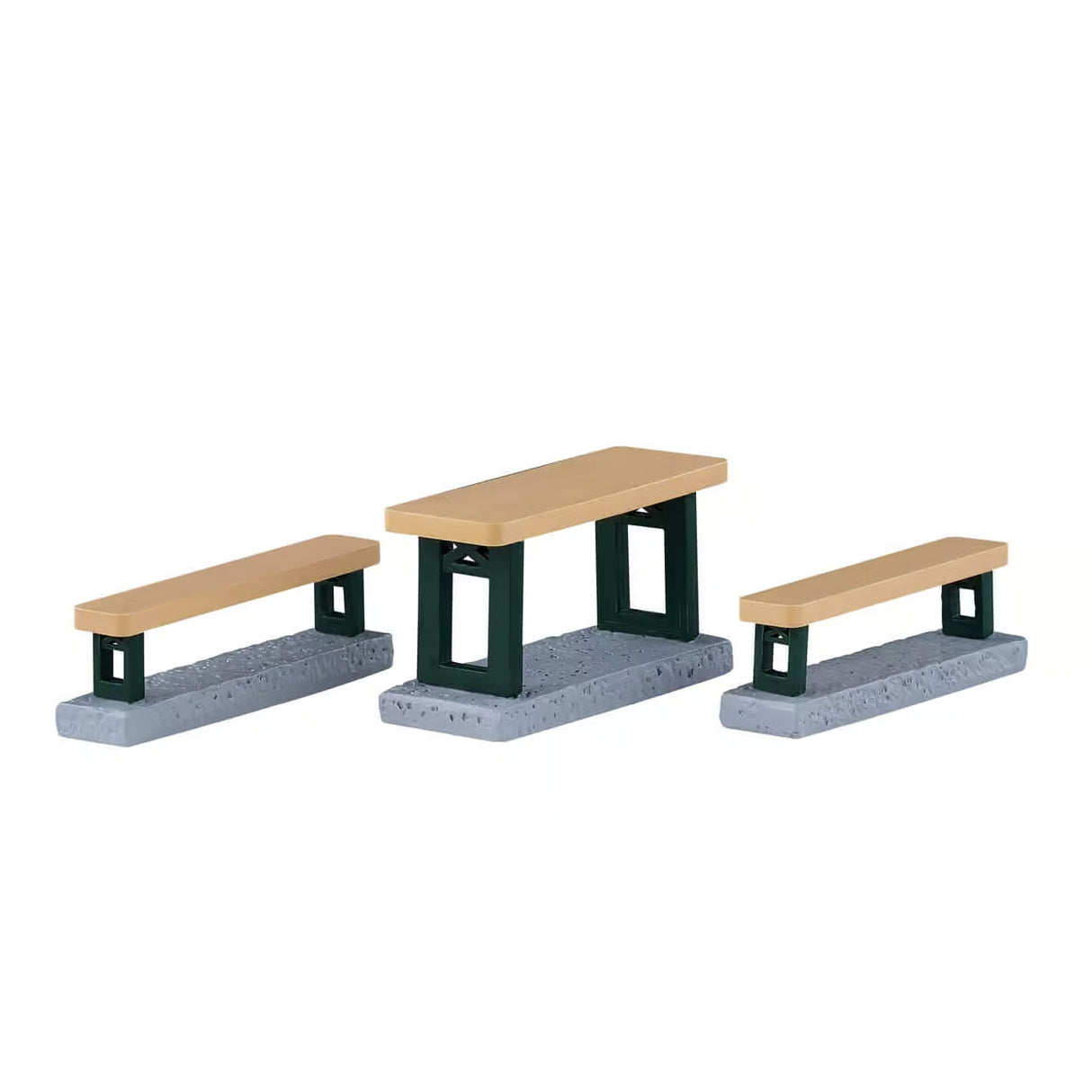 Picnic Benches, Set of 3 Lemax Christmas Village Accessory Lemax