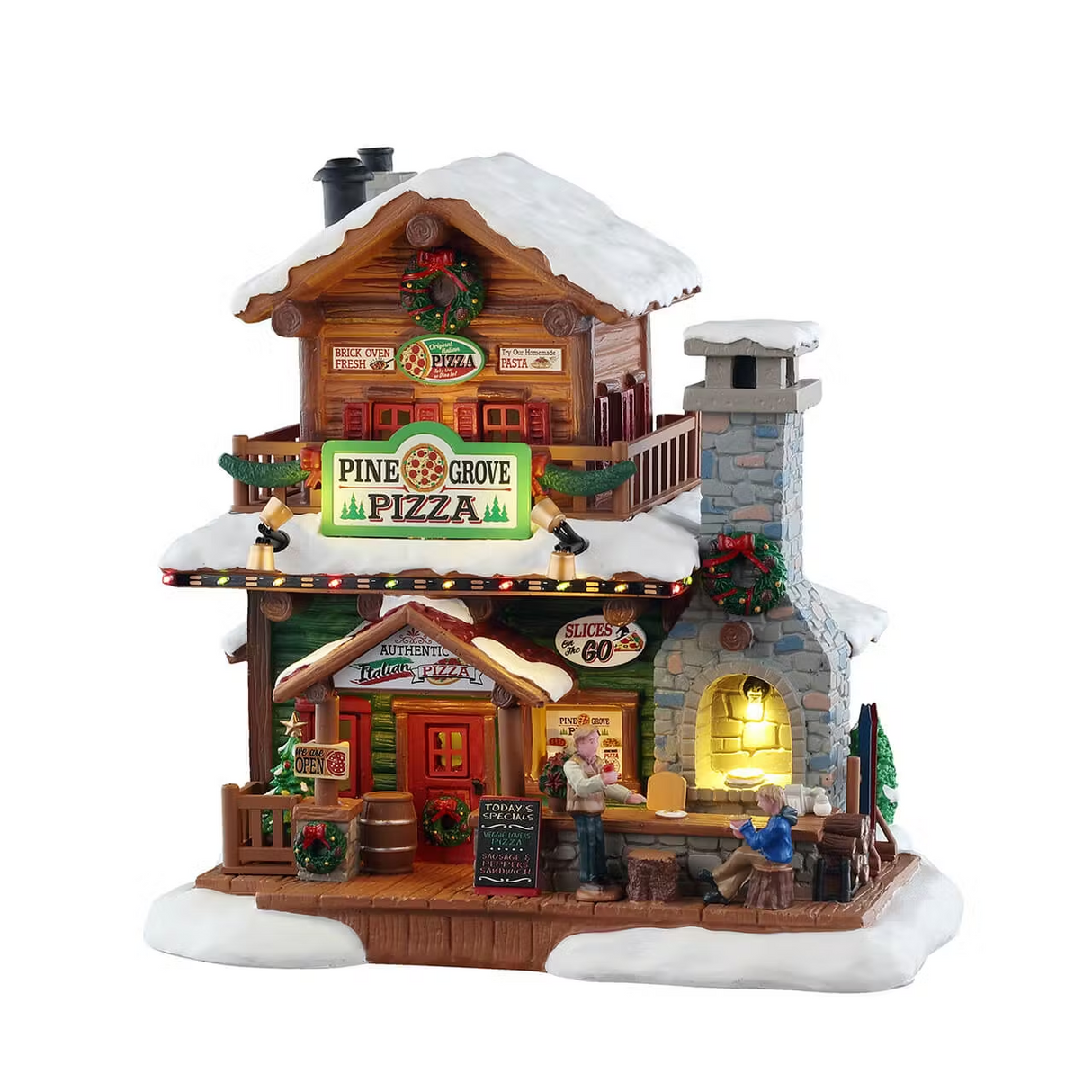Pine Grove Pizza B/O (4.5V) Lemax Christmas Village Illuminated Building
