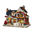 Poinsettia Lane Bed & Breakfast B/O (4.5V) Lemax Christmas Village Illuminated Building Lemax
