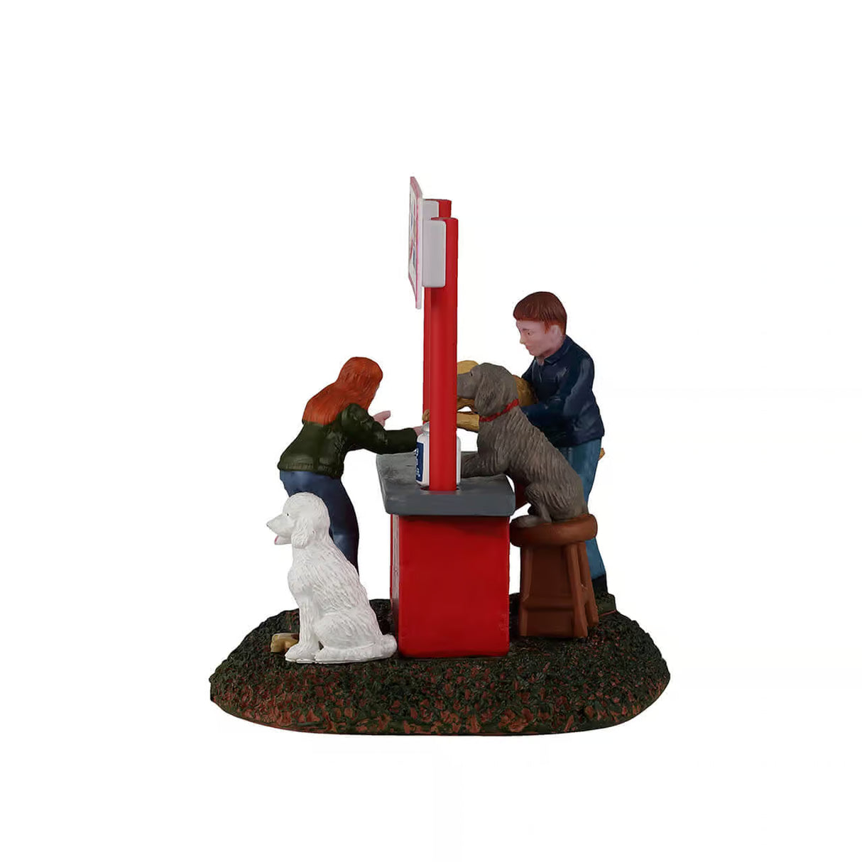 Puppy Kissing Booth Lemax Christmas Village Table Accent Lemax