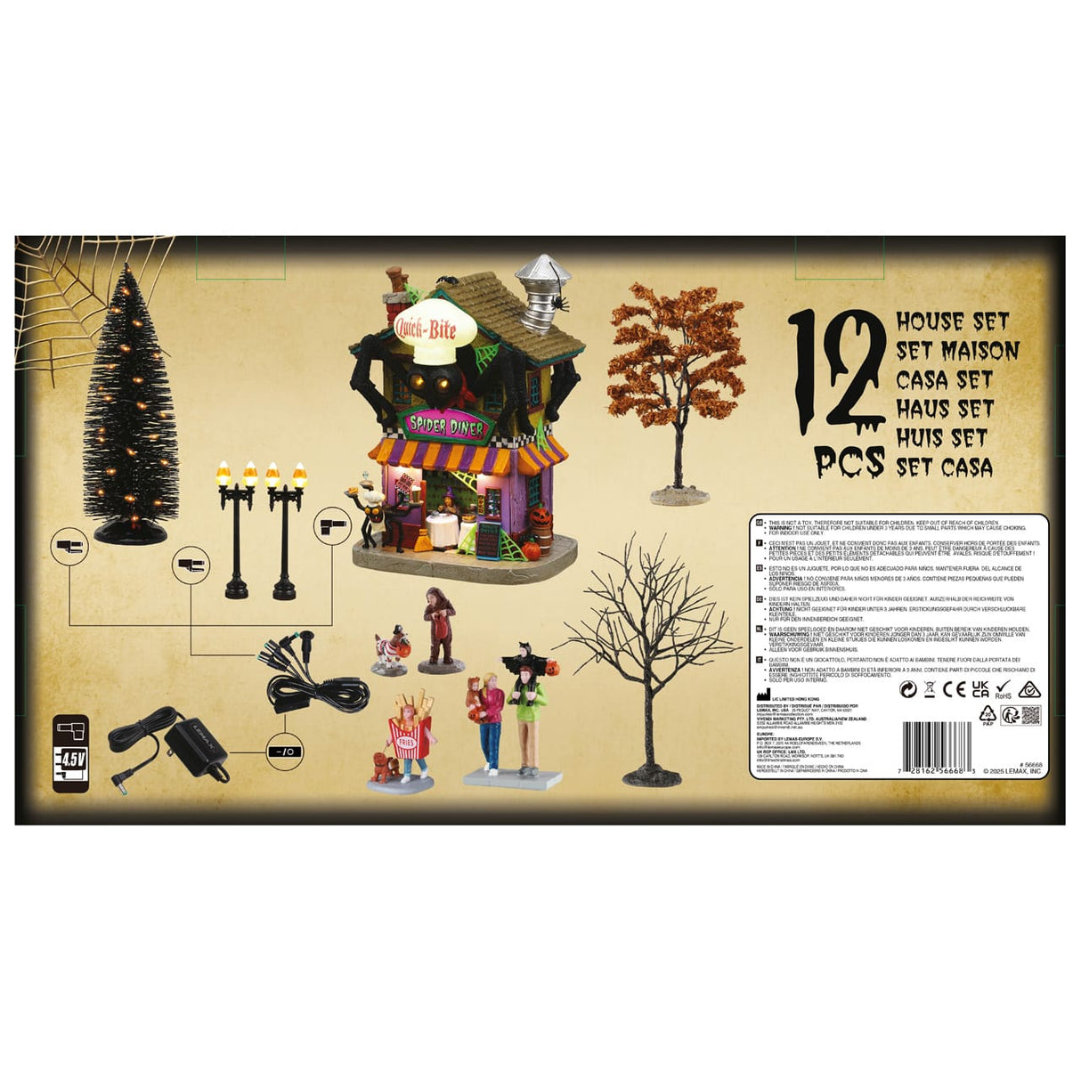 QUICK BITE SPIDER DINER SET Lemax Spooky Town