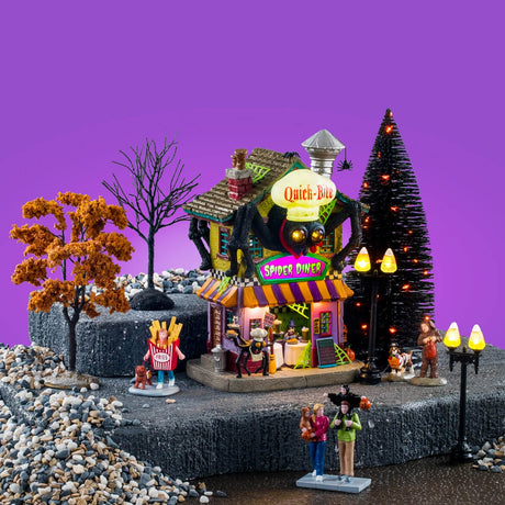 QUICK BITE SPIDER DINER SET Lemax Spooky Town