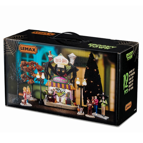 QUICK BITE SPIDER DINER SET Lemax Spooky Town