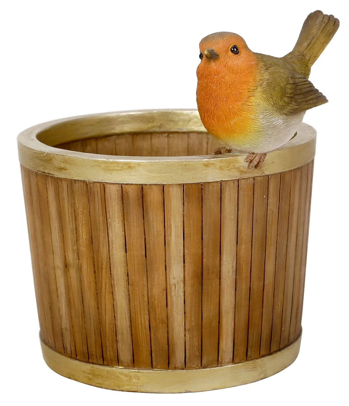 Robin on Cylinder Planter by Vivid Arts