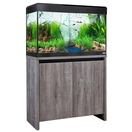 Fluval Roma 125 Aquarium Set Black Aquarium / Grey Oak Cabinet Fluval