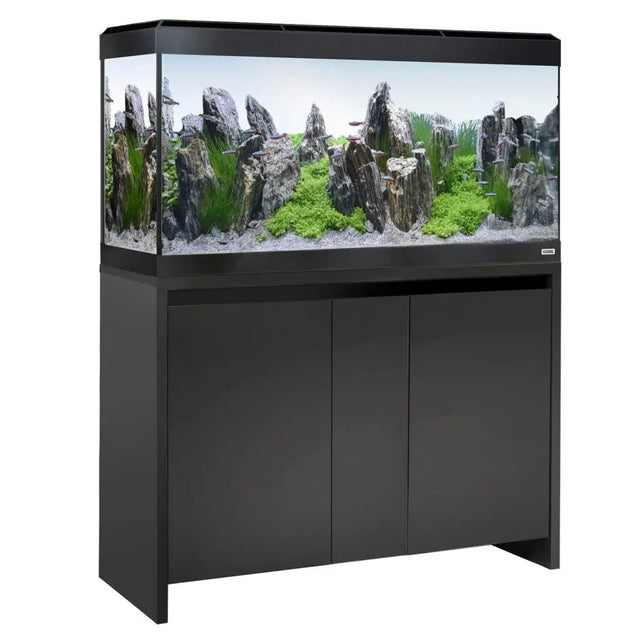 Fluval Roma 200 Black Aquarium Set with Black Cabinet Fluval