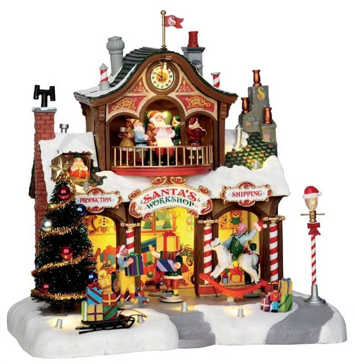 Santa's Workshop Lemax Christmas Village Illuminated Building