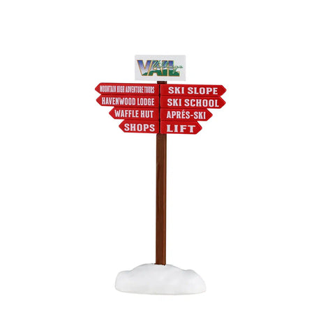 Ski Slope Sign Lemax Christmas Village Accessory Lemax