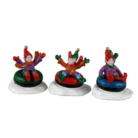Snow Tubers Set Of 3 Lemax Christmas Village Figurine Lemax