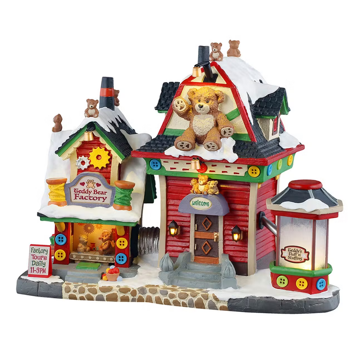 Teddy Bear Factory Incl. Adaptor 100 Ma (White) Lemax Christmas Village Illuminated Building