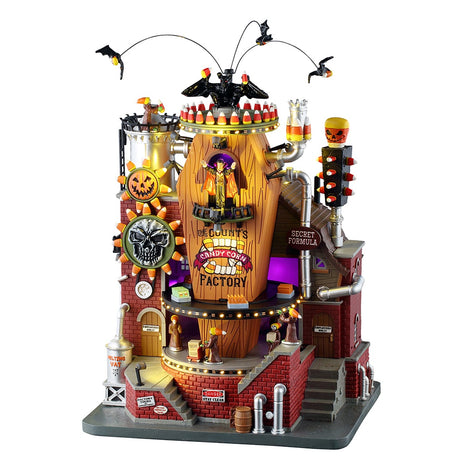 THE COUNT'S CANDY CORN FACTORY, WITH 4.5V ADAPTOR Lemax Spooky Town