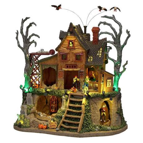 THE CURSED CABIN, WITH 4.5V ADAPTOR Lemax Spooky Town