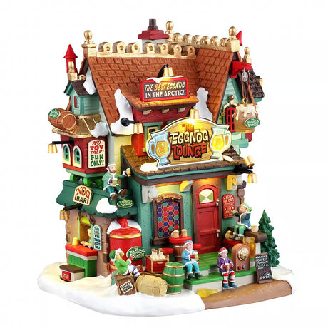 The Eggnog Lounge B/O (4.5V) Lemax Christmas Village Illuminated Building Lemax