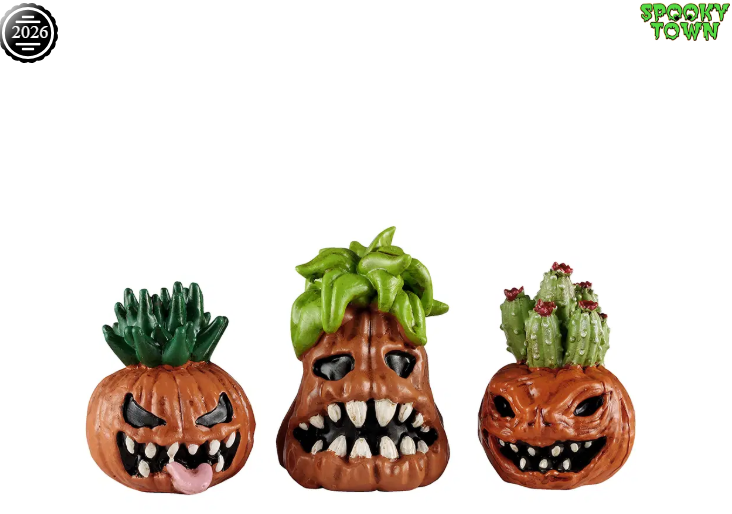 TOOTHY PUMPKINS, SET OF 3 Lemax Spooky Town
