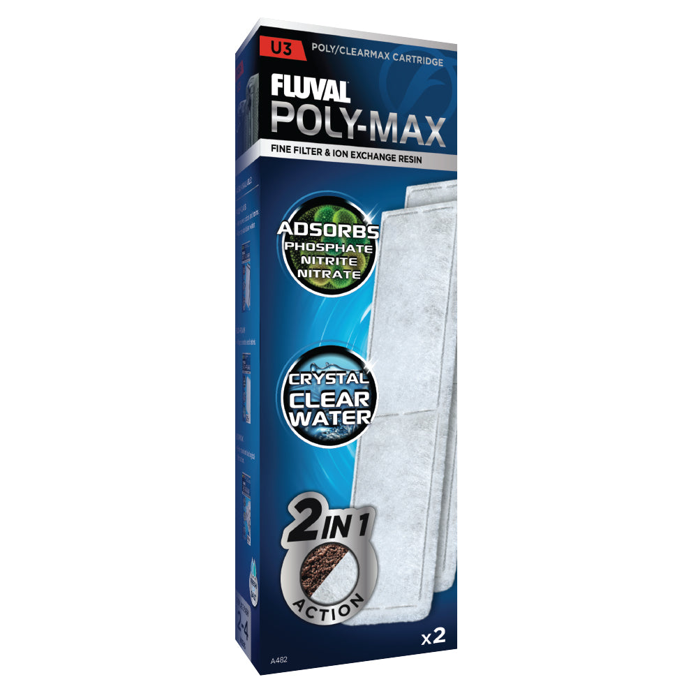 Fluval Poly-Max Cartridge for U3 Underwater Filter, 2-Pack