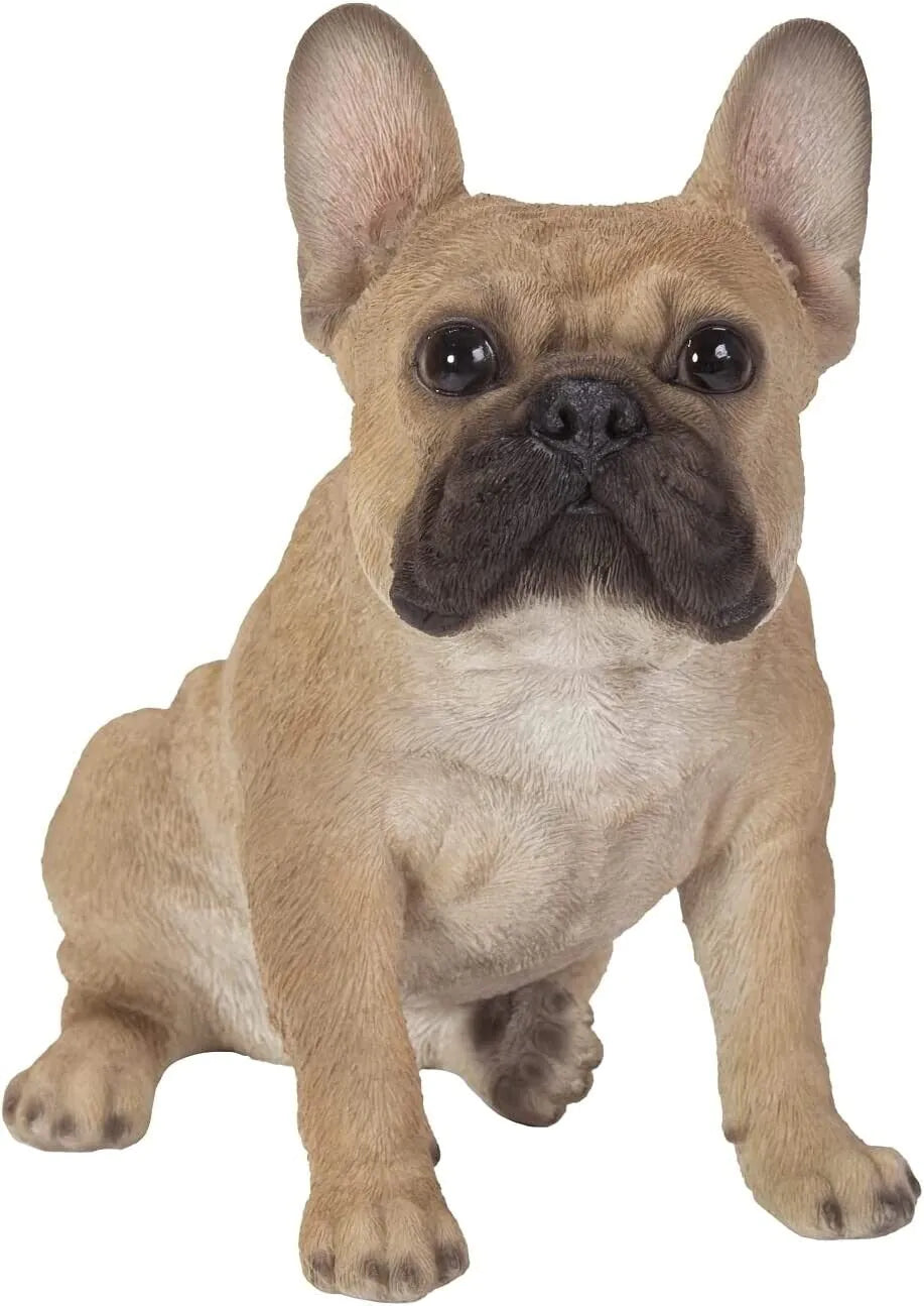 Real Life Sitting French Golden Bulldog Resin Ornament Size D by Vivid Arts