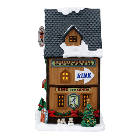 Wally's Winter Skate Shop Lemax Christmas Village Illuminated Building Lemax