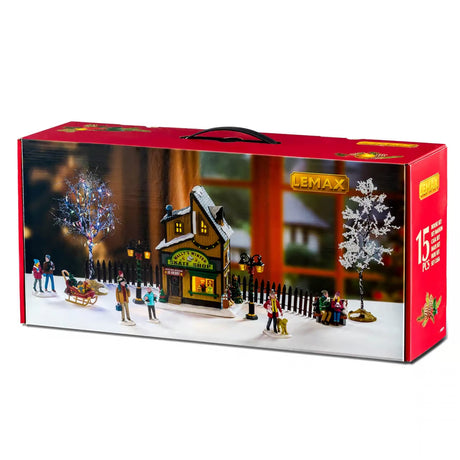 Wally's Winter Skate Shop Set Lemax Christmas Village Lemax